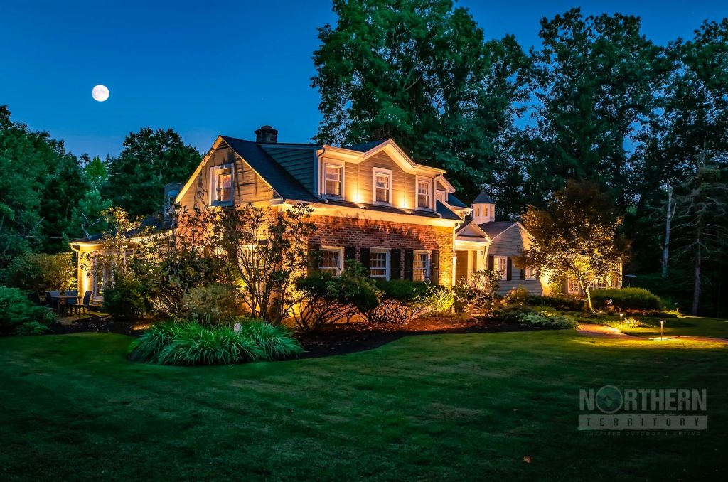 Front of Jackson house lit up